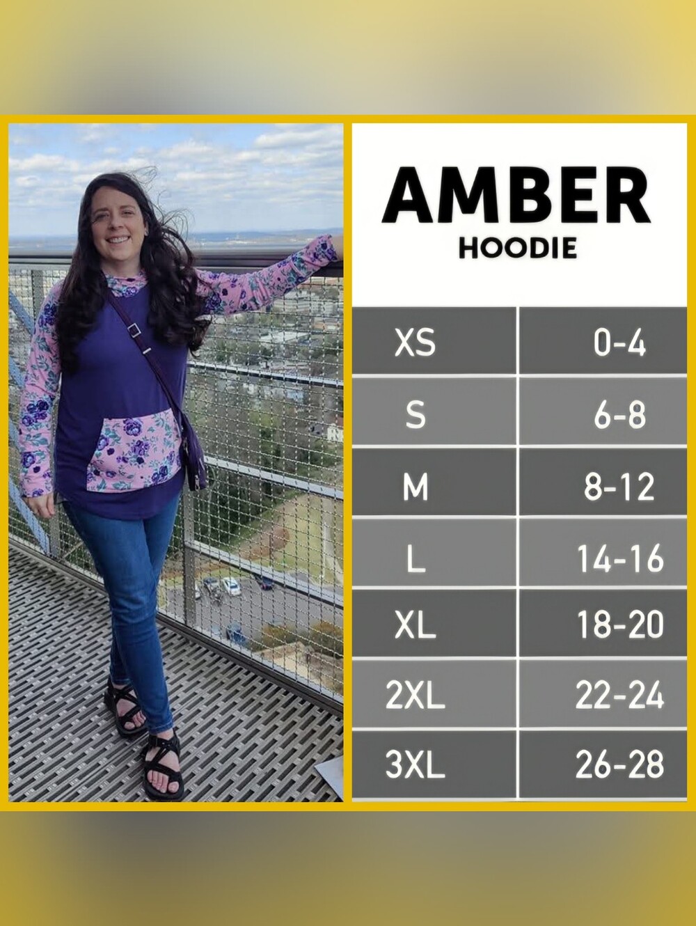LuLaRoe Amber Hoodie - Paris & Roses - Picture 3 of 5